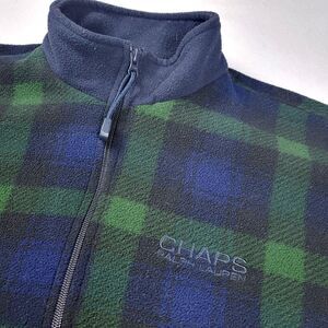 Vintage Chaps Ralph Lauren Fleece Jacket Men's Size Medium Multicolored Plaid